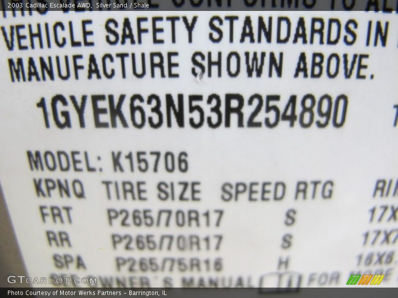 Silver Sand / Shale 2003 Cadillac Escalade AWD