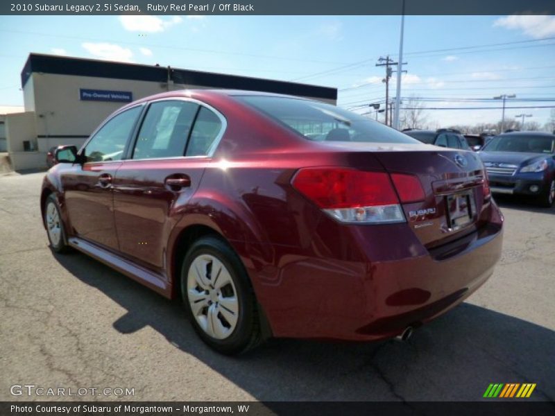 Ruby Red Pearl / Off Black 2010 Subaru Legacy 2.5i Sedan