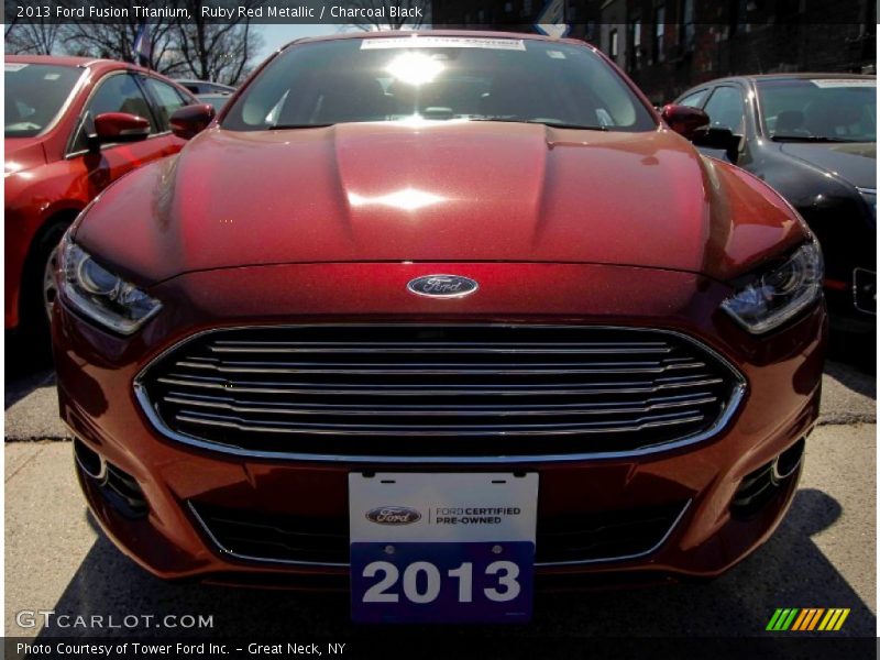 Ruby Red Metallic / Charcoal Black 2013 Ford Fusion Titanium