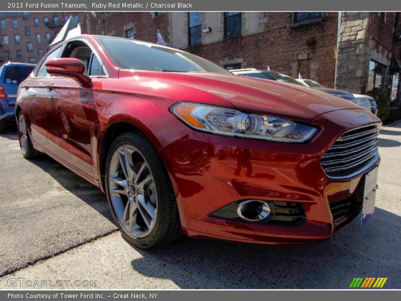 Ruby Red Metallic / Charcoal Black 2013 Ford Fusion Titanium