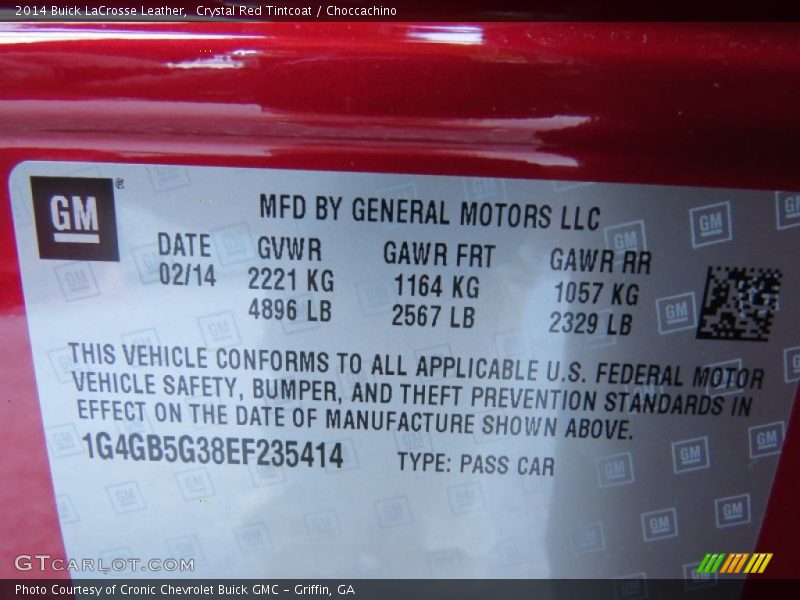 Crystal Red Tintcoat / Choccachino 2014 Buick LaCrosse Leather