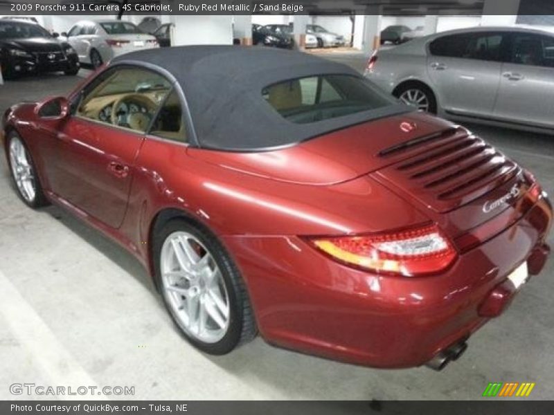 Ruby Red Metallic / Sand Beige 2009 Porsche 911 Carrera 4S Cabriolet