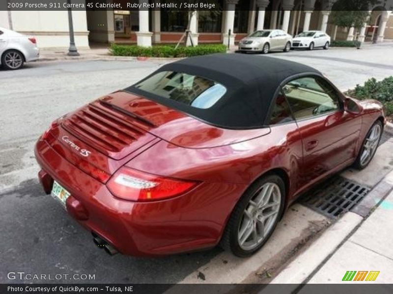 Ruby Red Metallic / Sand Beige 2009 Porsche 911 Carrera 4S Cabriolet