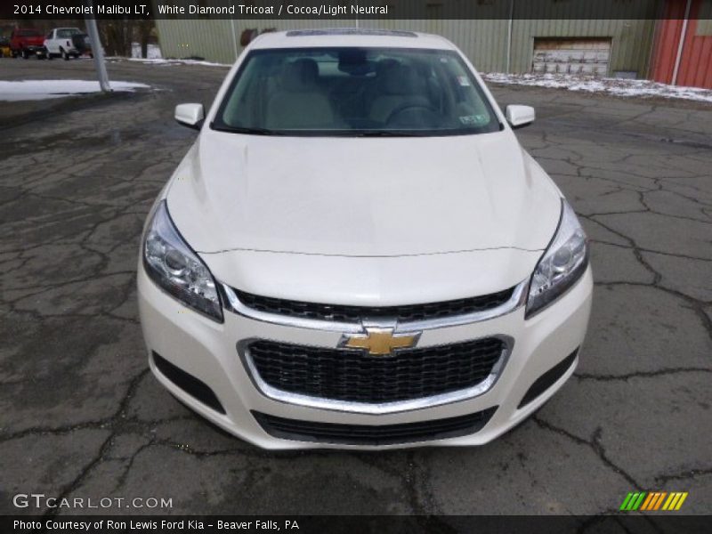 White Diamond Tricoat / Cocoa/Light Neutral 2014 Chevrolet Malibu LT
