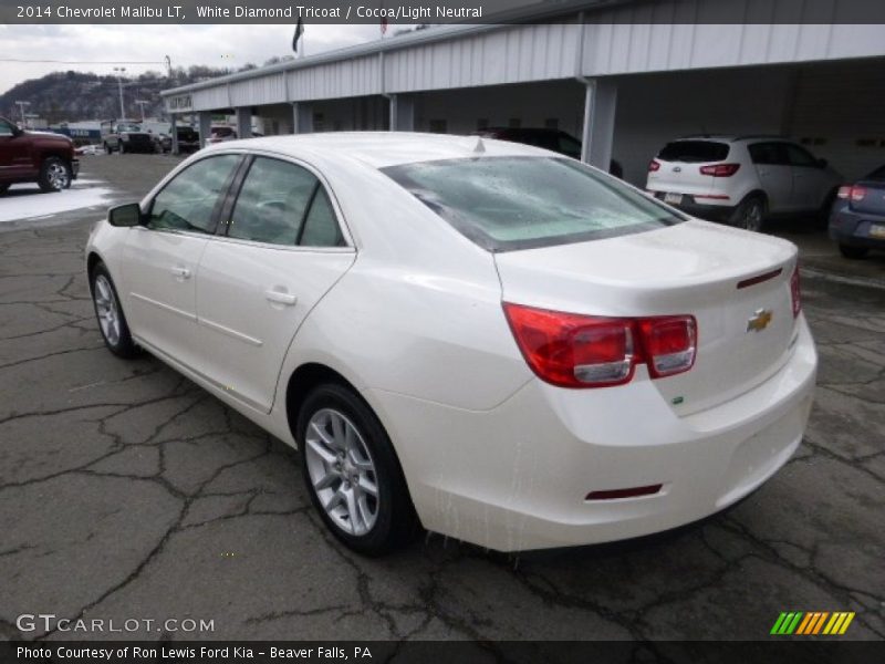 White Diamond Tricoat / Cocoa/Light Neutral 2014 Chevrolet Malibu LT