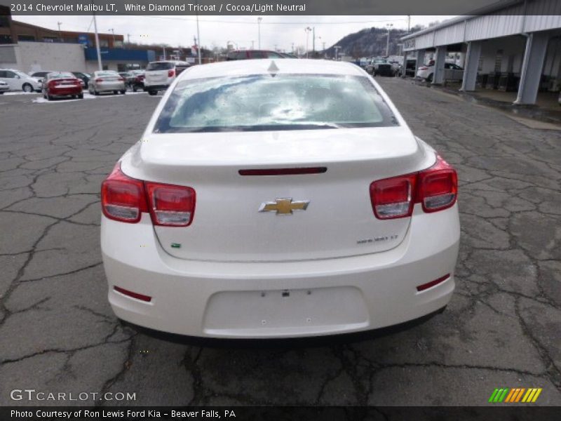 White Diamond Tricoat / Cocoa/Light Neutral 2014 Chevrolet Malibu LT