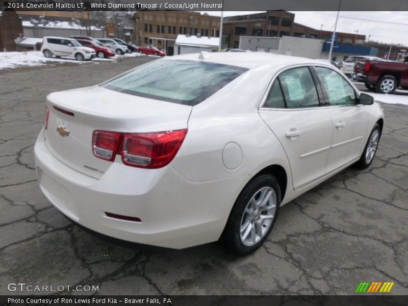 White Diamond Tricoat / Cocoa/Light Neutral 2014 Chevrolet Malibu LT