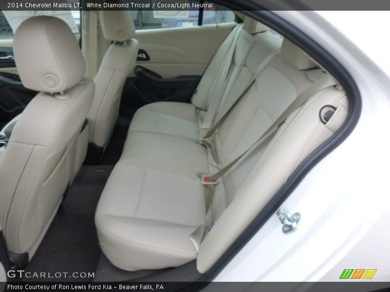 White Diamond Tricoat / Cocoa/Light Neutral 2014 Chevrolet Malibu LT