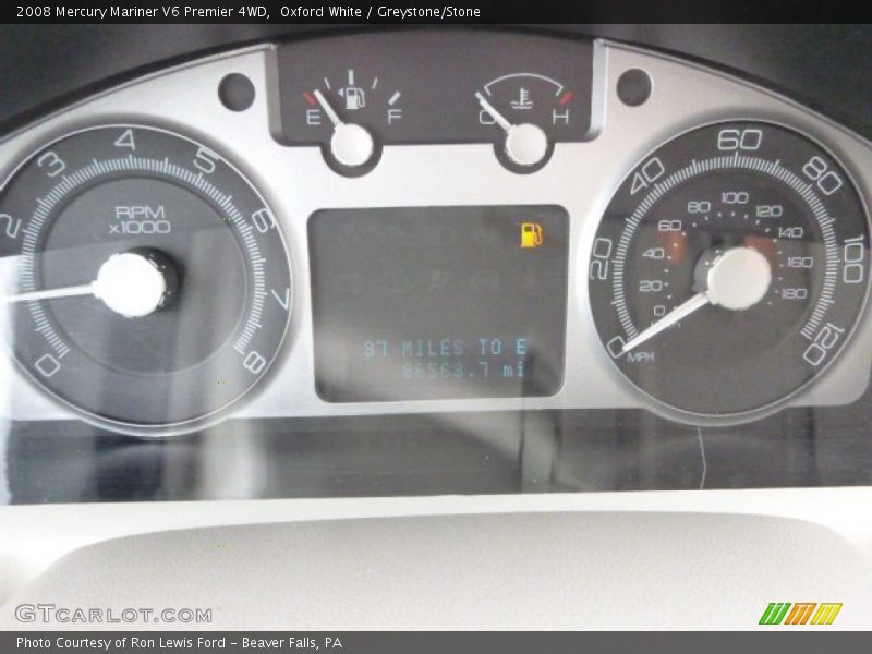 Oxford White / Greystone/Stone 2008 Mercury Mariner V6 Premier 4WD