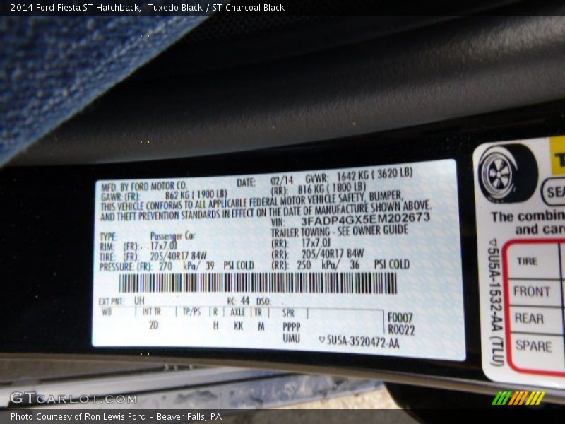 Tuxedo Black / ST Charcoal Black 2014 Ford Fiesta ST Hatchback