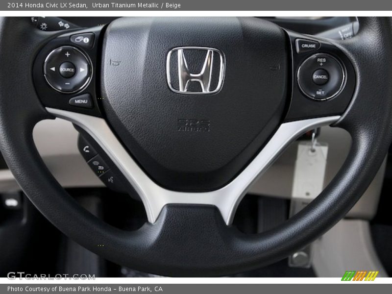 Urban Titanium Metallic / Beige 2014 Honda Civic LX Sedan