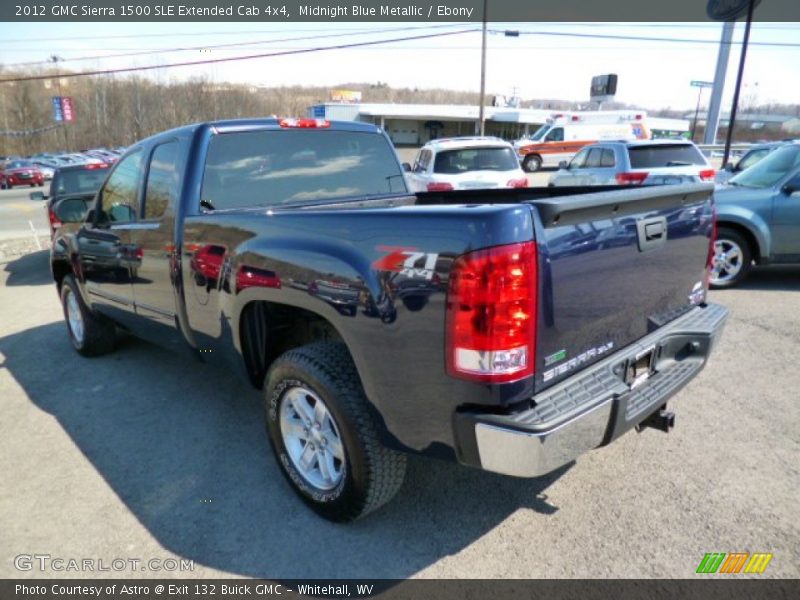 Midnight Blue Metallic / Ebony 2012 GMC Sierra 1500 SLE Extended Cab 4x4