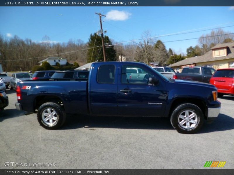 Midnight Blue Metallic / Ebony 2012 GMC Sierra 1500 SLE Extended Cab 4x4