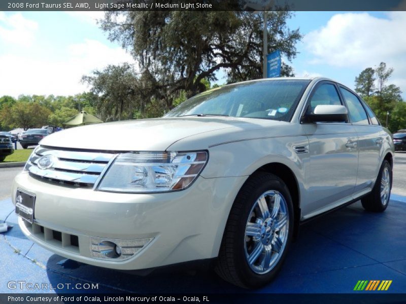 Light Sage Metallic / Medium Light Stone 2008 Ford Taurus SEL AWD