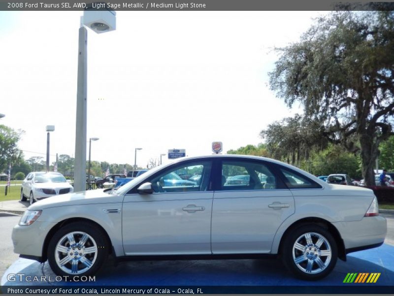 Light Sage Metallic / Medium Light Stone 2008 Ford Taurus SEL AWD
