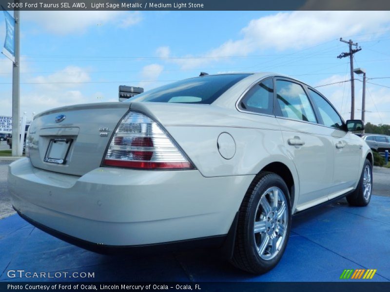 Light Sage Metallic / Medium Light Stone 2008 Ford Taurus SEL AWD