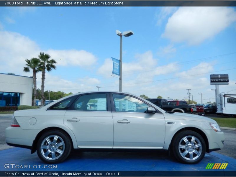 Light Sage Metallic / Medium Light Stone 2008 Ford Taurus SEL AWD