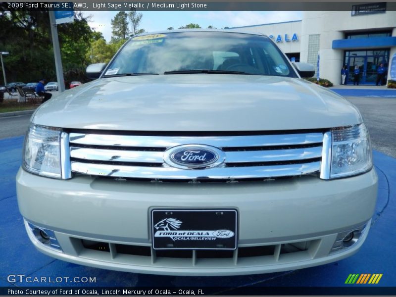 Light Sage Metallic / Medium Light Stone 2008 Ford Taurus SEL AWD