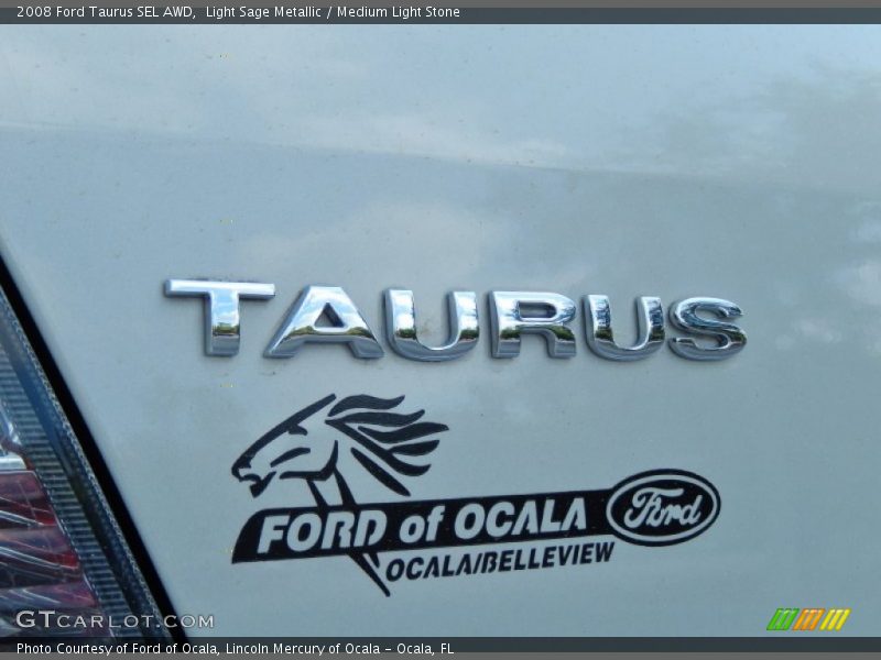 Light Sage Metallic / Medium Light Stone 2008 Ford Taurus SEL AWD