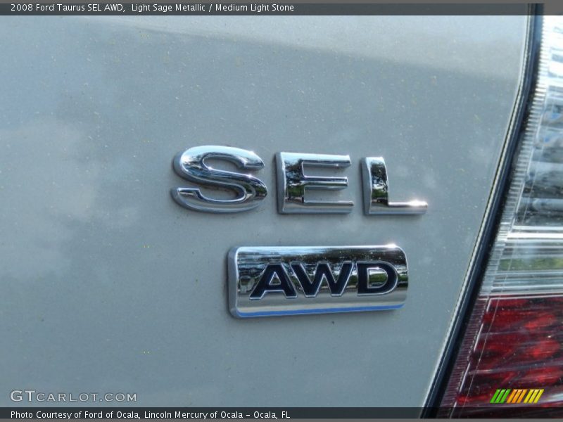 Light Sage Metallic / Medium Light Stone 2008 Ford Taurus SEL AWD