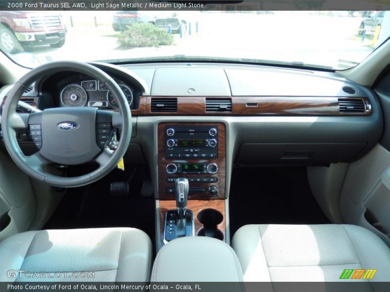 Light Sage Metallic / Medium Light Stone 2008 Ford Taurus SEL AWD