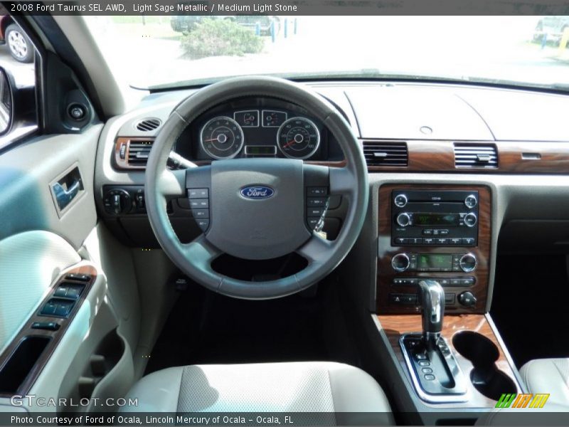 Light Sage Metallic / Medium Light Stone 2008 Ford Taurus SEL AWD