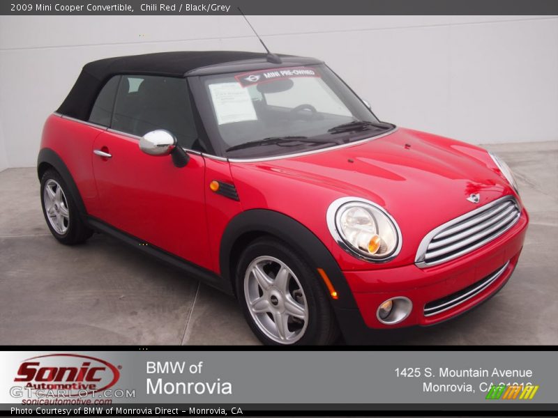 Chili Red / Black/Grey 2009 Mini Cooper Convertible