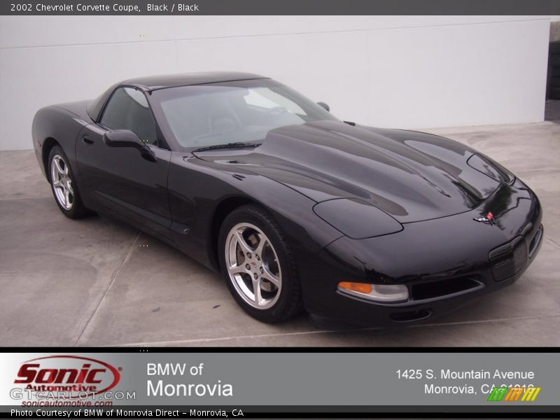 Black / Black 2002 Chevrolet Corvette Coupe