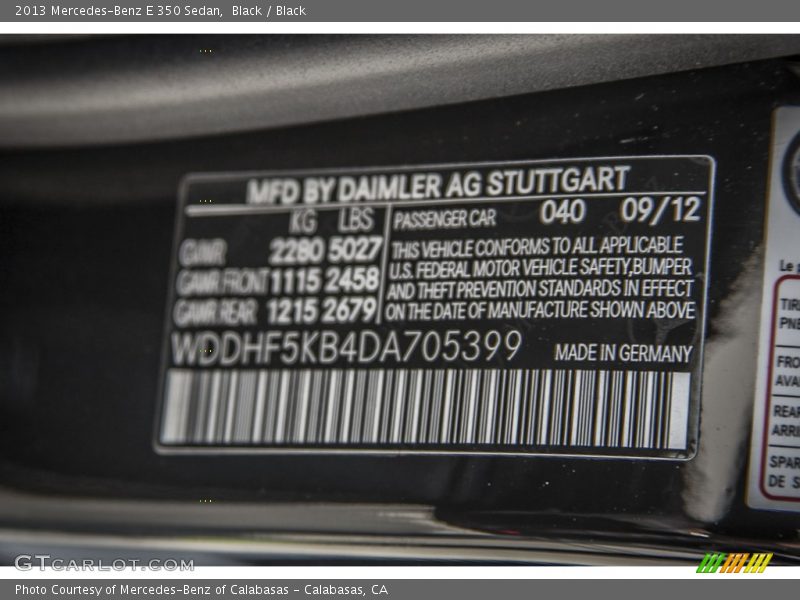 Black / Black 2013 Mercedes-Benz E 350 Sedan
