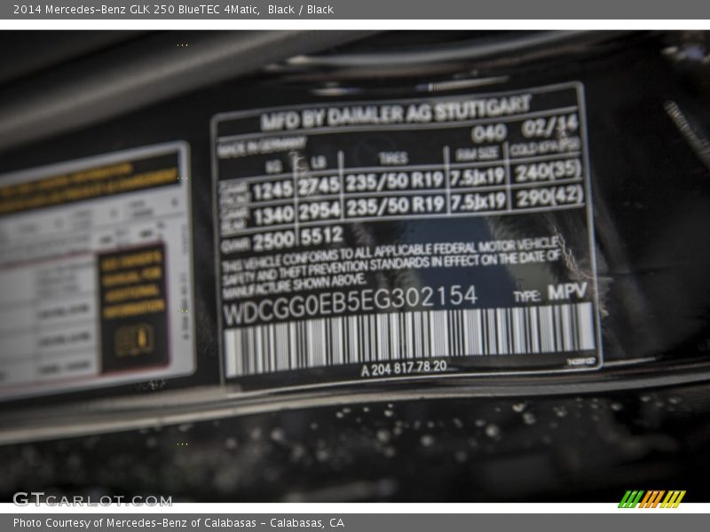 Black / Black 2014 Mercedes-Benz GLK 250 BlueTEC 4Matic