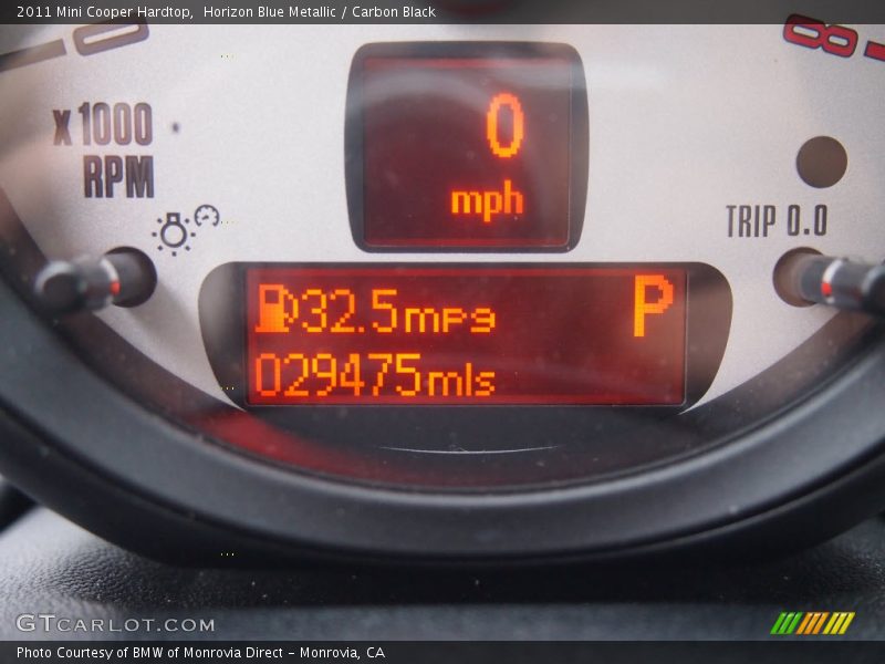 Horizon Blue Metallic / Carbon Black 2011 Mini Cooper Hardtop