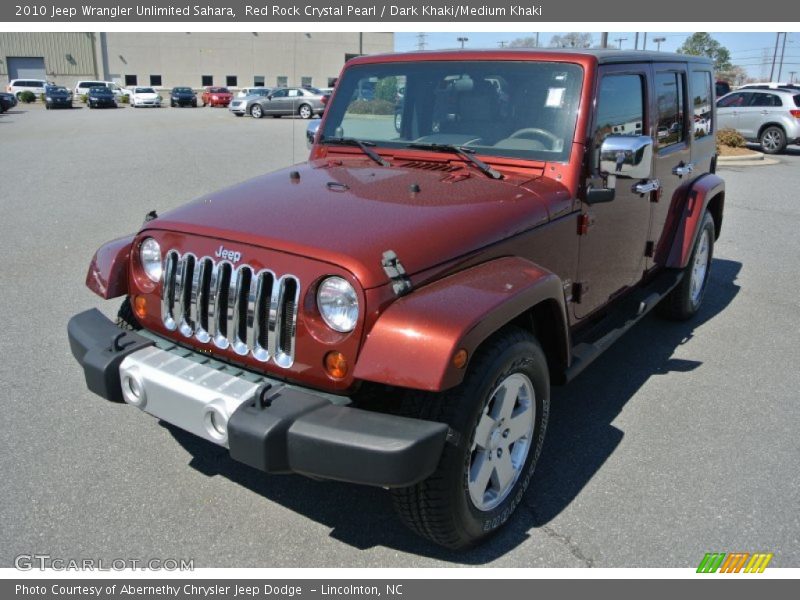Red Rock Crystal Pearl / Dark Khaki/Medium Khaki 2010 Jeep Wrangler Unlimited Sahara