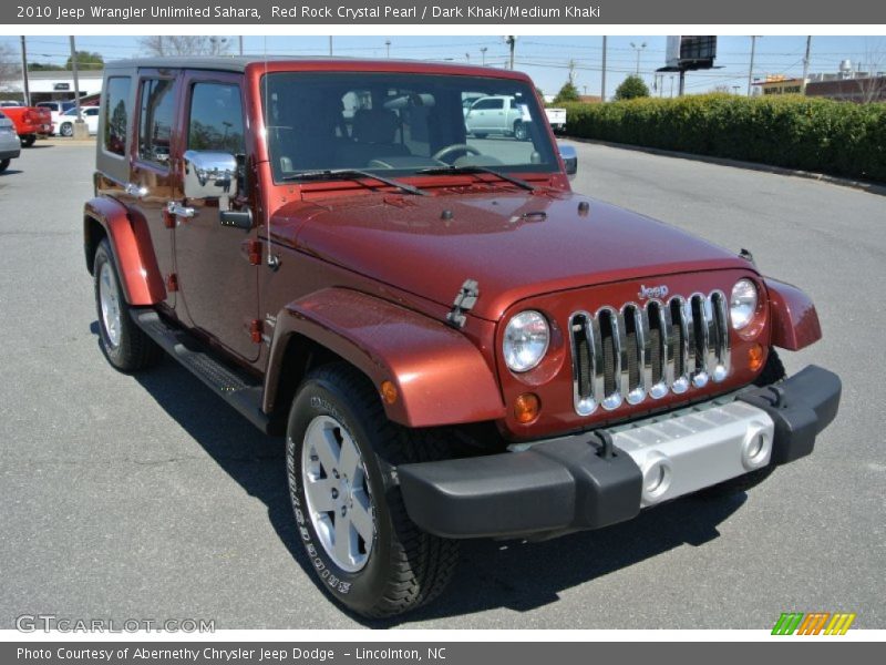 Red Rock Crystal Pearl / Dark Khaki/Medium Khaki 2010 Jeep Wrangler Unlimited Sahara