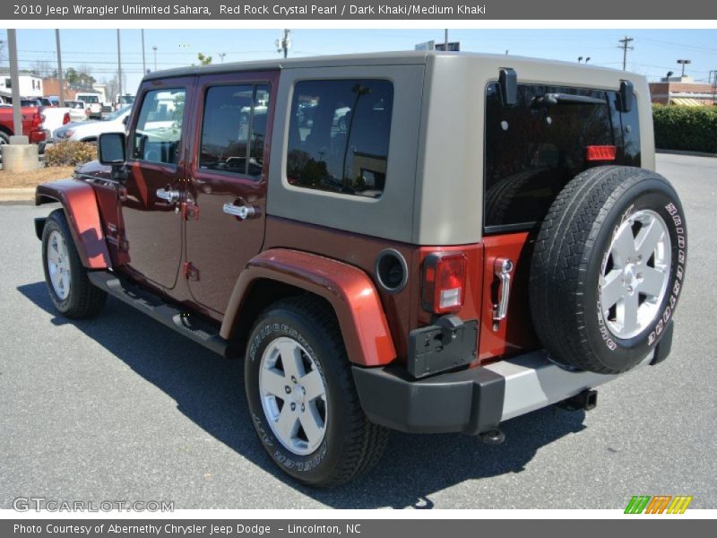 Red Rock Crystal Pearl / Dark Khaki/Medium Khaki 2010 Jeep Wrangler Unlimited Sahara
