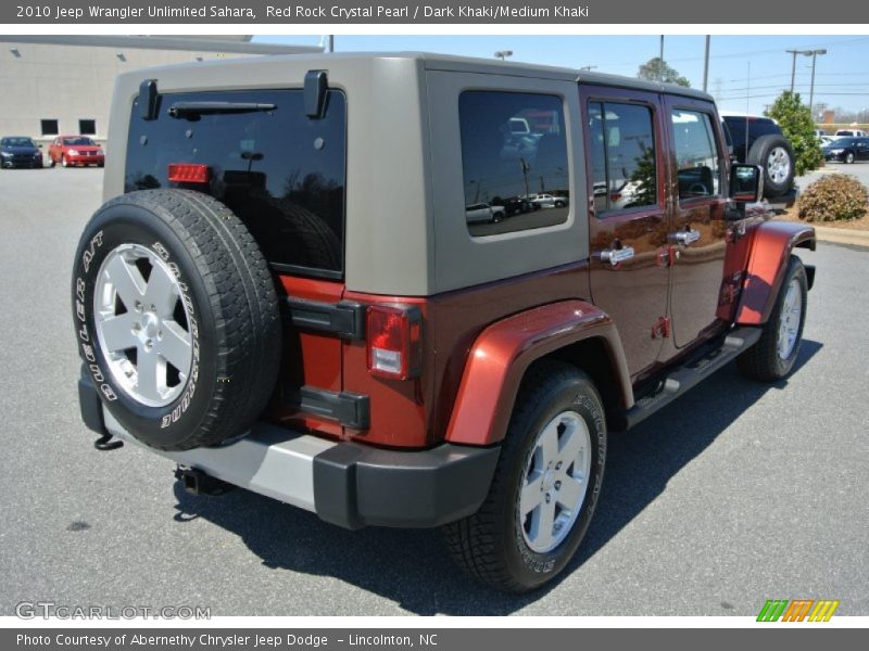 Red Rock Crystal Pearl / Dark Khaki/Medium Khaki 2010 Jeep Wrangler Unlimited Sahara