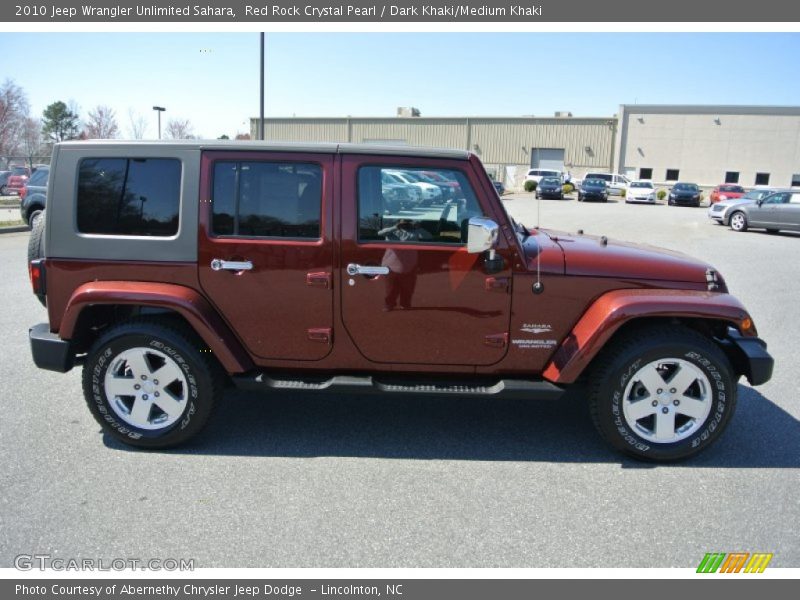 Red Rock Crystal Pearl / Dark Khaki/Medium Khaki 2010 Jeep Wrangler Unlimited Sahara