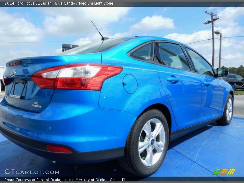 Blue Candy / Medium Light Stone 2014 Ford Focus SE Sedan