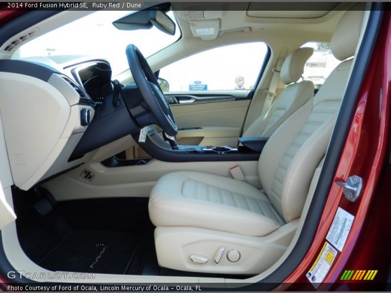 Ruby Red / Dune 2014 Ford Fusion Hybrid SE