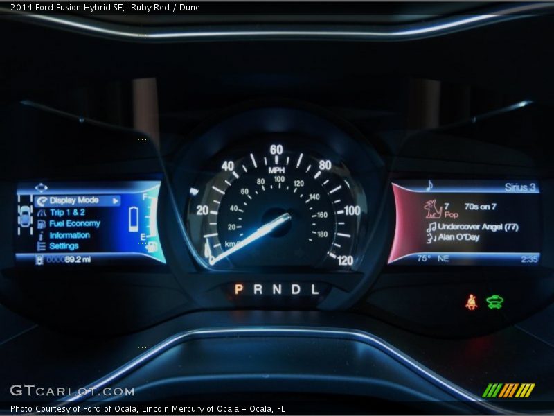 Ruby Red / Dune 2014 Ford Fusion Hybrid SE