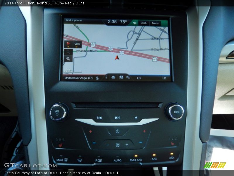 Ruby Red / Dune 2014 Ford Fusion Hybrid SE