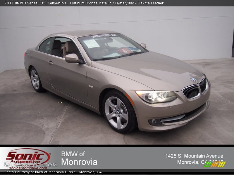 Platinum Bronze Metallic / Oyster/Black Dakota Leather 2011 BMW 3 Series 335i Convertible