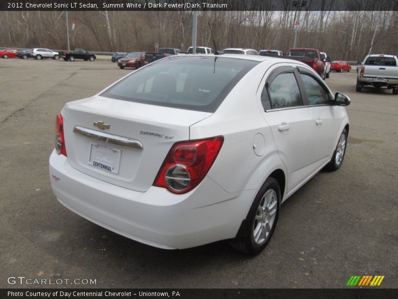 Summit White / Dark Pewter/Dark Titanium 2012 Chevrolet Sonic LT Sedan