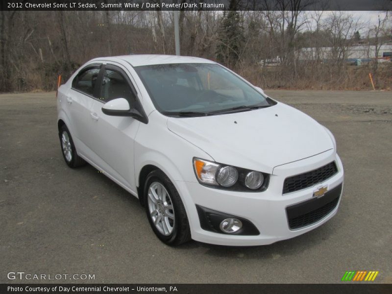 Summit White / Dark Pewter/Dark Titanium 2012 Chevrolet Sonic LT Sedan