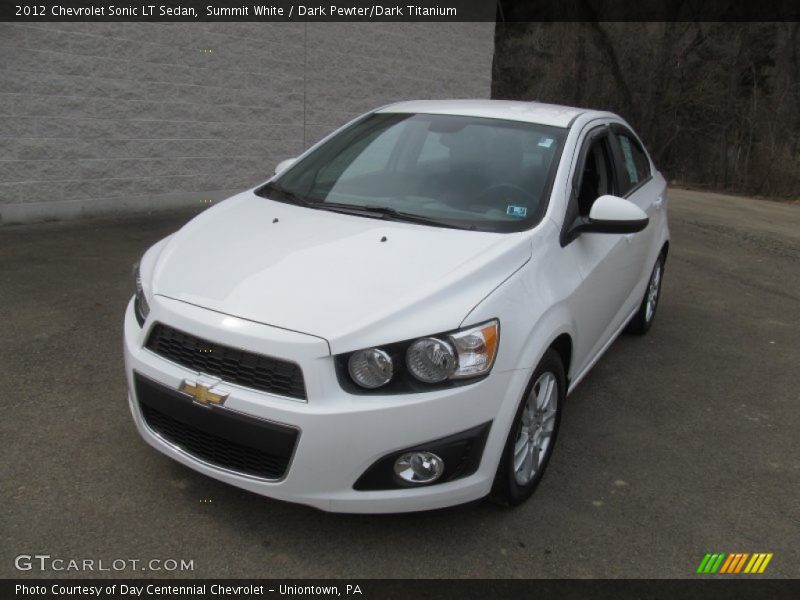 Summit White / Dark Pewter/Dark Titanium 2012 Chevrolet Sonic LT Sedan