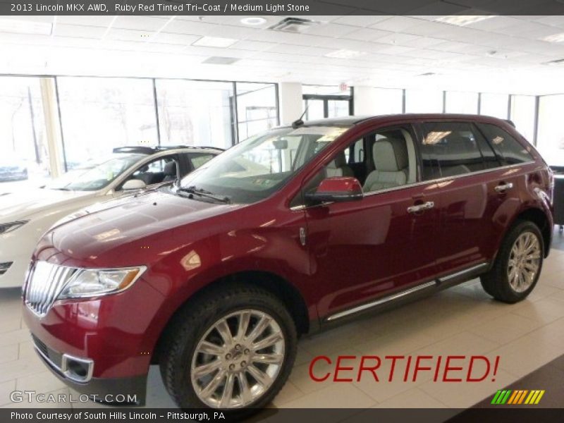 Ruby Red Tinted Tri-Coat / Medium Light Stone 2013 Lincoln MKX AWD