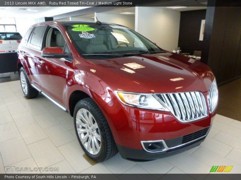 Ruby Red Tinted Tri-Coat / Medium Light Stone 2013 Lincoln MKX AWD
