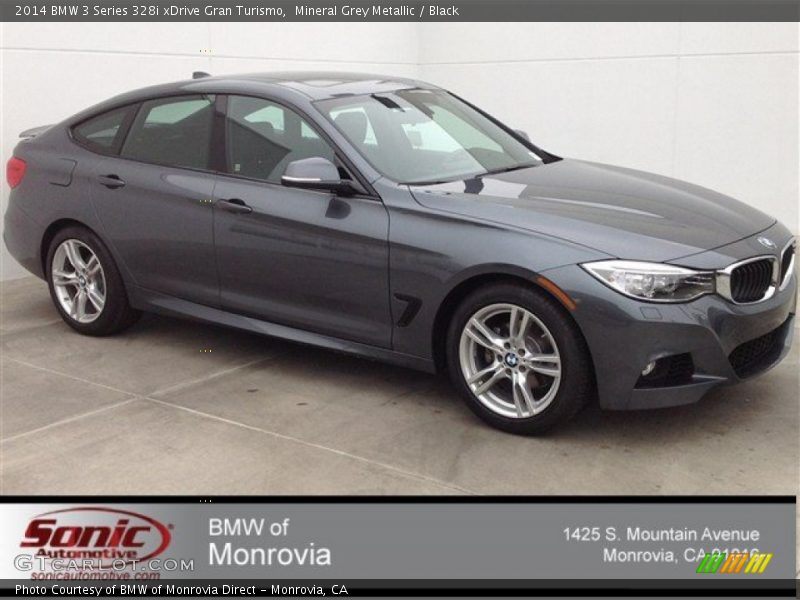 Mineral Grey Metallic / Black 2014 BMW 3 Series 328i xDrive Gran Turismo