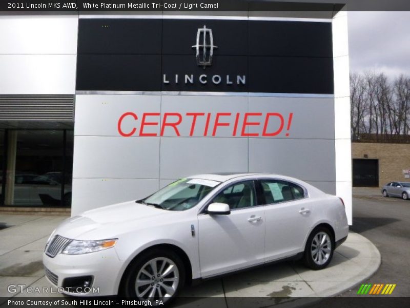 White Platinum Metallic Tri-Coat / Light Camel 2011 Lincoln MKS AWD