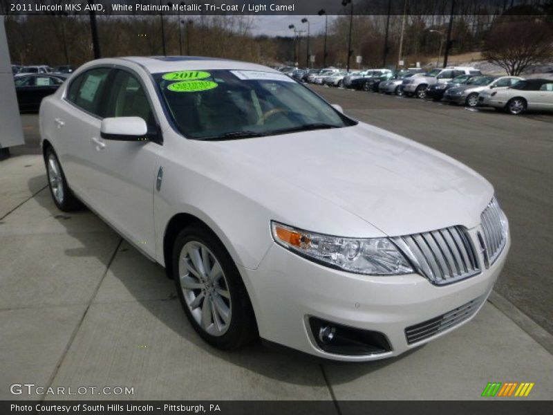 White Platinum Metallic Tri-Coat / Light Camel 2011 Lincoln MKS AWD
