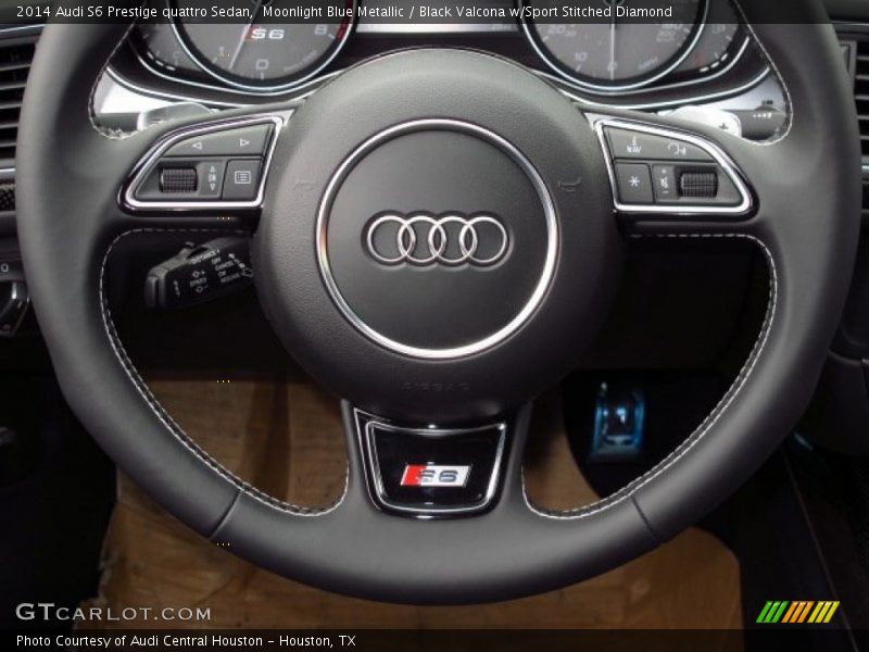 Moonlight Blue Metallic / Black Valcona w/Sport Stitched Diamond 2014 Audi S6 Prestige quattro Sedan